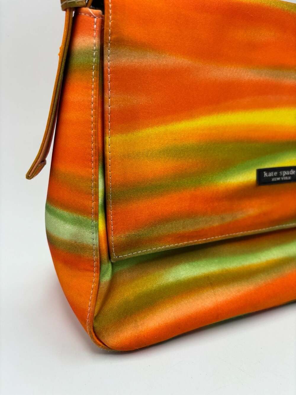 Kate Spade New York Vintage Multicolor Striped Fabric Shoulder Bag Y2K Sunset - Picture 3 of 7